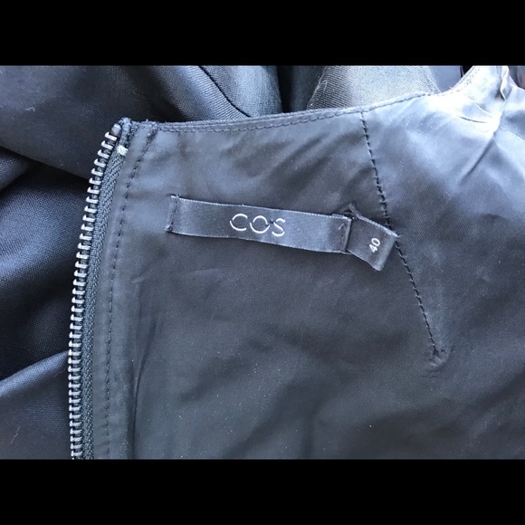 COS sz 40 (4) black shift dress a-line wool - Picture 6 of 6